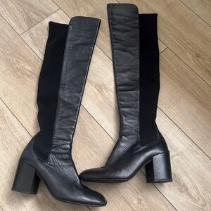 Stuart Weitzman 5050 Yuliana Napa Leather Stretch Knee Over The Knee Boots